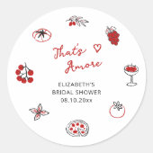 Dat is Amore Italiaanse handgetekende rode bruidsd Ronde Sticker (Voorkant)