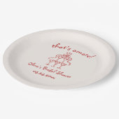 Dat is Amore Italiaanse Handgetekende Rode Bruilof Papieren Bordje (Gekanteld)