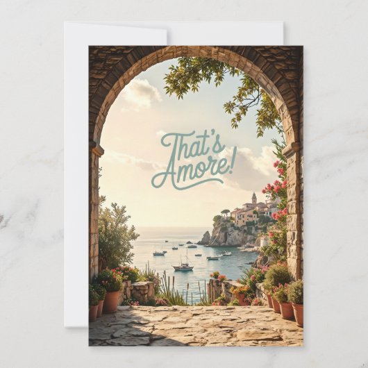 Dat is Amore Italiaanse Kust Bruidsdiner Kaart (Voorkant)