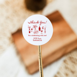 Dat is Amore Italiaanse Pizza Bruidsuitnodiging Ronde Sticker