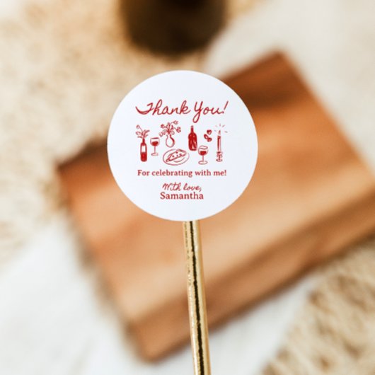 Dat is Amore Italiaanse Pizza Bruidsuitnodiging Ronde Sticker