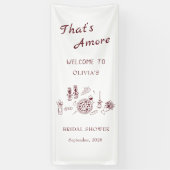 Dat is amore Italiaanse pizza en wijn bruidsdouche Spandoek (Verticaal)