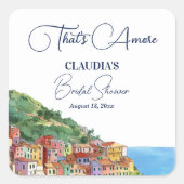 Dat is Amore Italiaanse Rivièra Bruidsdouche Vierkante Sticker (Voorkant)