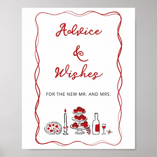 Dat is Amore Italiaanse Rode Advies en Wensen Poster (Voorkant)