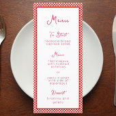 "Dat is amore" Italiaanse rode geruite print rusti Menu