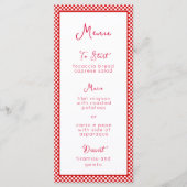 "Dat is amore" Italiaanse rode geruite print rusti Menu (Voorkant)