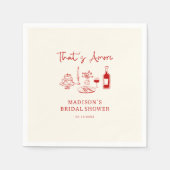 Dat is Amore Italiaanse Rode Handgetekende Bruidsd Servet (Voorkant)