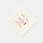 Dat is Amore Italiaanse Rode Handgetekende Bruidsd Servet (Hoek)