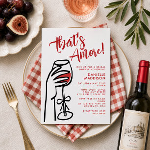 Dat is Amore Italiaanse Rode Wijn Bruidsfeest Kaart