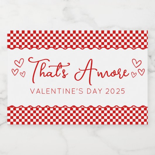 Dat is Amore! italiaanse Valentijnsdag Sparkling Wijnetiket (Enkel label)