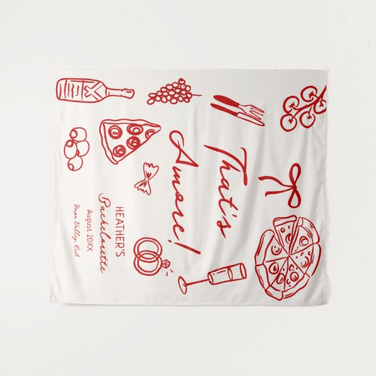 Dat is Amore Italiaanse vrijgezellenfeest Banner Wandkleed (Voorkant (horizontaal))