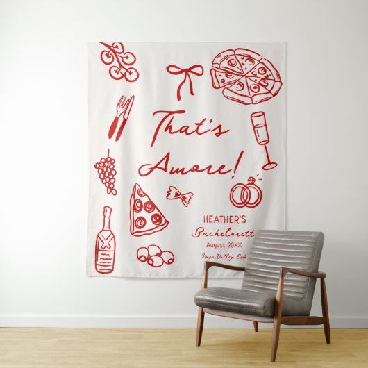 Dat is Amore Italiaanse vrijgezellenfeest Banner Wandkleed (In situ)