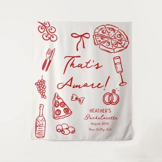 Dat is Amore Italiaanse vrijgezellenfeest Banner Wandkleed (Voorkant)