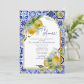 Dat is Amore Italian Blue Tegel Lemon Vrijgezellen Kaart (Staand voorkant)