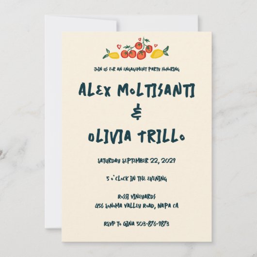 Dat is Amore Italian Food Verloving Shower CUSTOM Kaart (Voorkant)