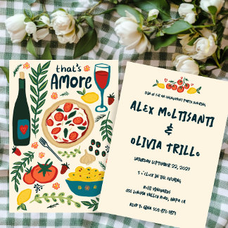 Dat is Amore Italian Food Verloving Shower CUSTOM Kaart