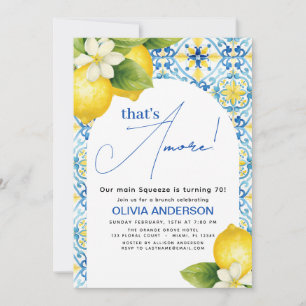 Dat is Amore Italian Lemon Blue Tegel Birthday Kaart