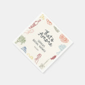 Dat is Amore Kleurrijke Geïllustreerde Bruidsdouch Servet (Hoek)
