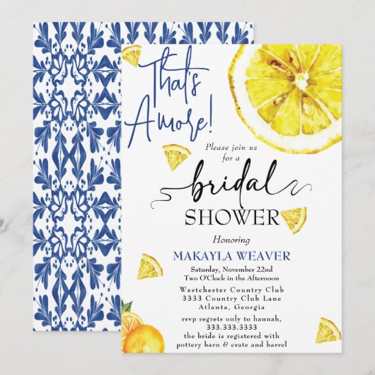 Dat is Amore Lemon Vrijgezellenfeest Kaart (Voorkant / Achterkant)