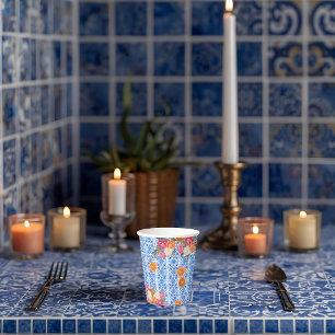 Dat is amore mediterraan blauwe tegels bruids douc papieren bekers