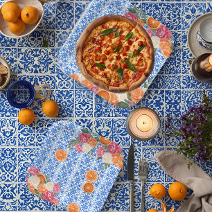 Dat is amore mediterraan blauwe tegels bruids douc papieren bordje