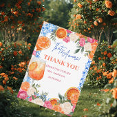 Dat is amore mediterraan blauwe tegels bruidsdouch bedankkaart