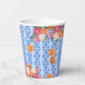 Dat is amore mediterraan blauwe tegels bruidsdouch papieren bekers (Voorkant)