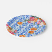 Dat is amore mediterraan blauwe tegels bruidsdouch papieren bordje (Gekanteld)