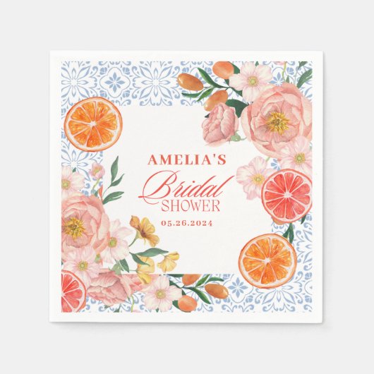 Dat is amore mediterrane citrus Bruiloftsborrel  Servet (Voorkant)