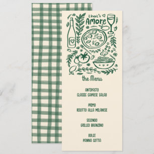 Dat is Amore Menu Handgetekend Italiaans eten