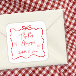 Dat is Amore met de hand getekende boog Italiaanse Vierkante Sticker