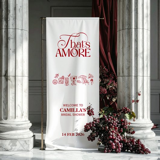 Dat is Amore met de hand getekende Bruidscadeaufee Spandoek