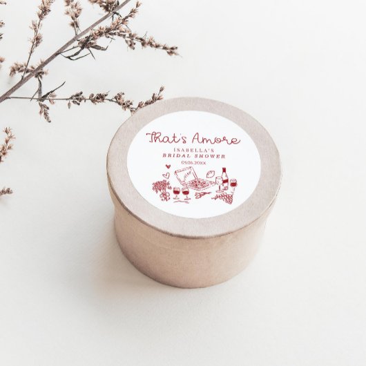 Dat is Amore met de hand getekende bruidsdouche  Ronde Sticker