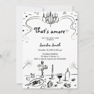 Dat is Amore met de Hand Getekende Bruiloft Feest  Kaart