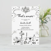 Dat is Amore met de Hand Getekende Bruiloft Feest  Kaart (Staand voorkant)