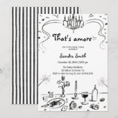 Dat is Amore met de Hand Getekende Bruiloft Feest  Kaart (Voorkant / Achterkant)