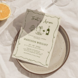 Dat is Amore Olive Green Hand Drawn Vrijgezellenfe Kaart