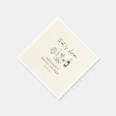 Dat is Amore Olive Green Hand Drawn Vrijgezellenfe Servet (Hoek)