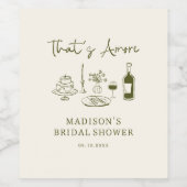 Dat is Amore Olive Green Hand Drawn Wijn Etiket (Enkel label)