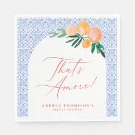 Dat is Amore Oranje Italiaans Blauw Bruiloftsfeest Servet