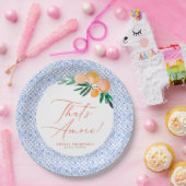 Dat is Amore Oranje Italiaans blauw Vrijgezellenfe Papieren Bordje (Feest)