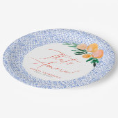 Dat is Amore Oranje Italiaans blauw Vrijgezellenfe Papieren Bordje (Gekanteld)