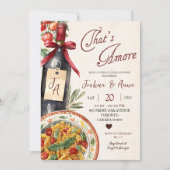 Dat is Amore Pasta en Wijn Bruidsuitnodiging Kaart (Voorkant)