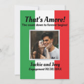 Dat is Amore! Persoonlijke foto Italiaanse vlag Save The Date (Voorkant)
