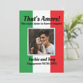 Dat is Amore! Persoonlijke foto Italiaanse vlag Save The Date (Staand voorkant)