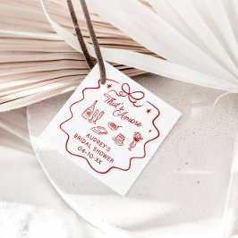 Dat is Amore, Persoonlijke Shower met Rode Doodle Bedankjes Labels