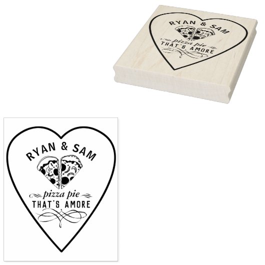 Dat is Amore Pizza voor Koppels Verloving Rubberstempel (Gestempeld)