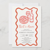 Dat is Amore Pizza Wijn Bruids Douche Uitnodiging (Voorkant)