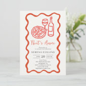 Dat is Amore Pizza Wijn Bruids Douche Uitnodiging (Staand voorkant)