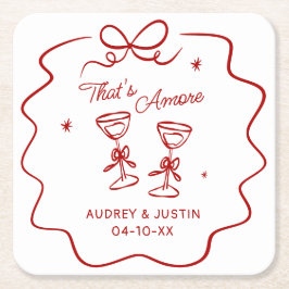 Dat is amore, Red Doodle Gepersonaliseerd Kartonnen Onderzetters